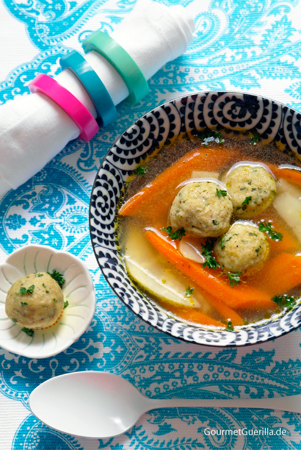 Matzo Ball Soup aka Matzo Kloss Soup #recipe #gourmet guerrilla